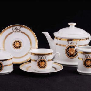 Чайный сервиз Версаче Золотая лента на 12 персон LEANDER farforhouse