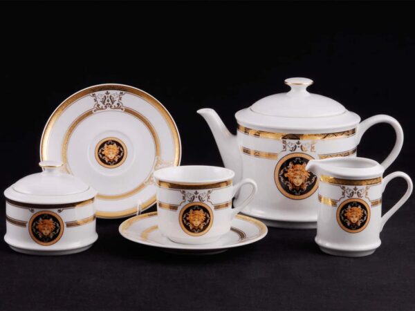 Чайный сервиз Версаче Золотая лента на 12 персон LEANDER farforhouse