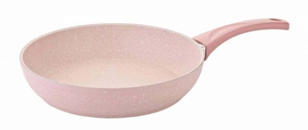 Сковорода 24 см 19 л с а/п покрытием без крышки розовый