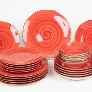 Набор посуды фарфоровый. 24 предмета (6 перс.) 11111-RED OMS farforhouse