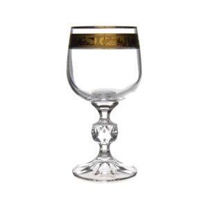 Золотой лист Клаудия Набор бокалов для вина 150 мл Кристалайт (6 шт) farforhouse
