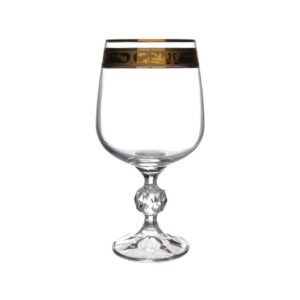Золотой лист Клаудия Набор бокалов для вина 340 мл Кристалайт (6 шт) farforhouse