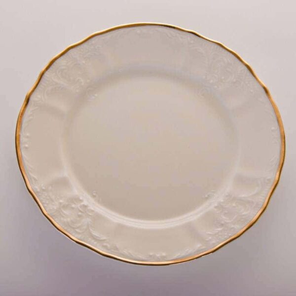 Бернадот Ивори Золото толстый ободок Набор тарелок 17 см farforhouse