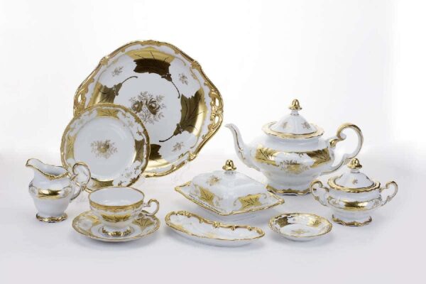 Кленовый лист белый Чайный сервиз Weimar Porcellan 30 предмет farforhouse