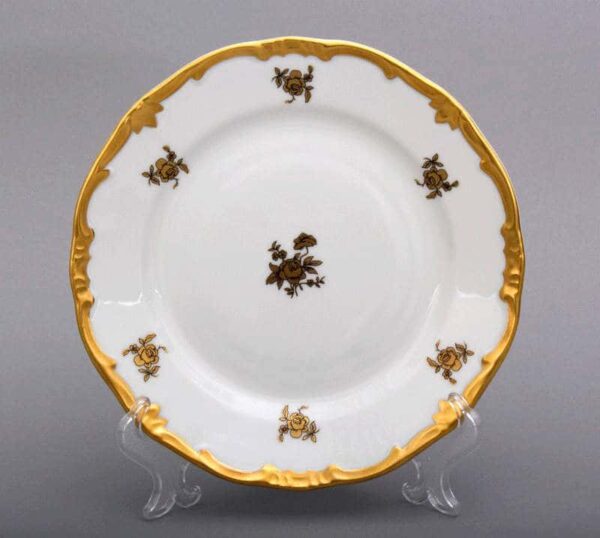 Роза золотая Набор тарелок Weimar Porzellan 17 см farforhouse