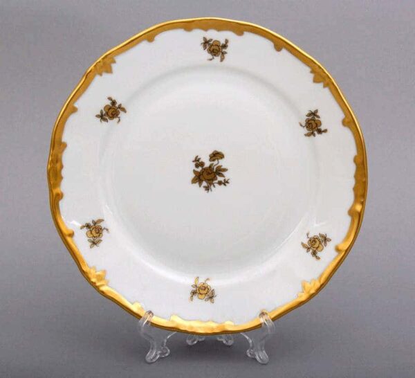 Роза золотая Набор тарелок Weimar Porzellan 19 см farforhouse