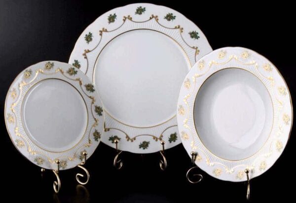 Венеция Роза красная Набор тарелок для сервировки стола Bavarian Porcelain farforhouse