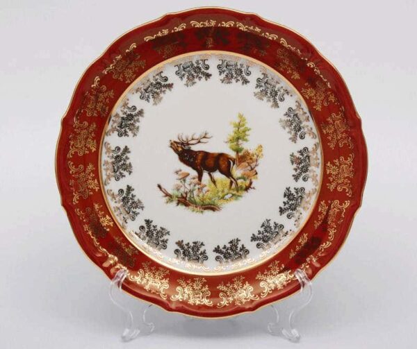 Охота красная Набор тарелок Bavarian Porcelain 24 см farforhouse