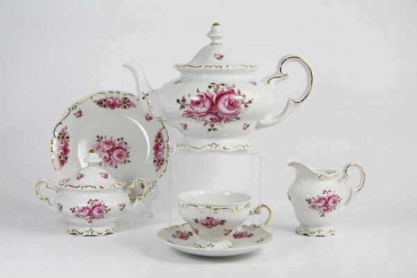 Роза Сервиз чайный Weimar 210 мл на 6 персон 21 предметов подарочный farforhouse