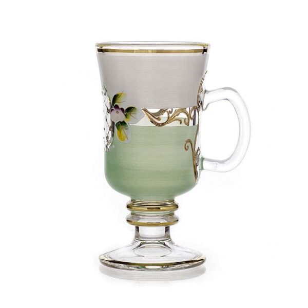 Лепка белая-зеленая Набор стаканов для чая Bohemia на 6 перс. farforhouse